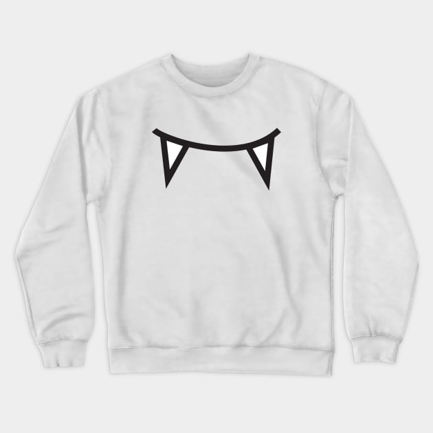 Fang Monster Mouth Vampire Teeth Halloween – Black Crewneck Sweatshirt by KoreDemeter14